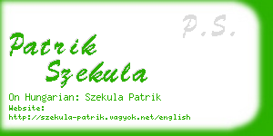 patrik szekula business card